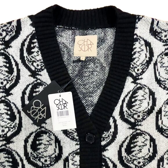 Grateful Dead Steal Your Face Cardigan — Chaser Oversized Black White L NWT - Picture 8 of 15